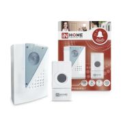 Звонок беспроводной ЗБ-7 32 мелодии 120м с кнопкой IP44 бело-серый IN HOME