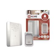 Звонок беспроводной ЗБ-9 38 мелодий с регулировкой звука, подсветкой, 150м цифр. кодир. с кнопкой IP44 СЕРЕБРЯНО-БЕЛЫЙ IN HOME