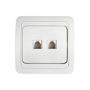 Розетка компьютерная двойная RJ-45 CLASSICO белая 2136 IN HOME
