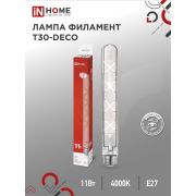 Лампа светодиодная LED-T30-deco 11Вт 230В Е27 4000К 1270Лм 300мм прозрачная IN HOME