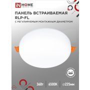 Панель светодиодная встраиваемая безрамочная RLP-FL 36Вт 230В 6500К 3240Лм 223мм с регулируемым монтажом 45-190мм белая IP20 IN HOME