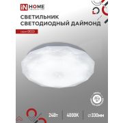 Светильник светодиодный серии DECO ДАЙМОНД 24Вт 230В 4000К 2160Лм 330х55мм IN HOME