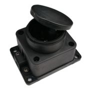 Розетка одинарная с заземлением каучук с заглушкой 16А IP44 черная 9321 IN HOME