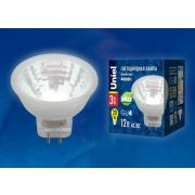 LED-MR11-3W/NW/GU4 GLZ21TR  Лампа светодиодная, 12V. Прозрачная. Белый свет (4000K). Картон. ТМ Uniel.