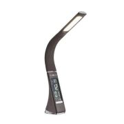 TLD-542 Brown/LED/300Lm/5000K/Dimmer Светильник настольный c часами, календарем, термометром, 5W. Сенсорный выключатель. Коричневый (стилизован под кожу). TM Uniel.