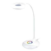 TLD-535 White/LED/250Lm/5500K/Dimmer Светильник настольный с ночником RGB, 4W. Встроенный аккумулятор 1800mAh. Сенсорный выключатель. Белый. TM Uniel.
