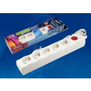 S-GSU5-1,5 WHITE Cетевой фильтр серии Universal, 1,5м (Пвс 3*0,75), 5 гнезд, с/з. 10А. Защита от перенапряжения, короткого замыкания. TM Uniel.