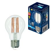 LED-A60-10W/WW/E27/CL PLS02WH Лампа светодиодная. Форма «A», прозрачная. Серия Sky. Теплый белый свет (3000K). Картон. ТМ Uniel