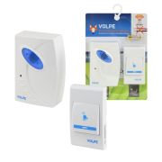 UDB-Q025 W-R1T1-16S-80M-WH Звонок беспроводной. 36 мелодий. Световая индикация. Радиус действия 80 метров. Блистерная упаковка. Белый.ТМ Volpe.