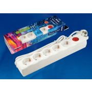 S-GSU5-5 WHITE Cетевой фильтр серии Universal, 5м (Пвс 3*0,75), 5 гнезд, с/з. 10А. Защита от перенапряжения, короткого замыкания. TM Uniel.