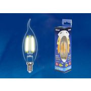 LED-CW35-5W/WW/E14/CL/MB GLM10TR Лампа светодиодная. Форма «свеча на ветру», прозрачная. Серия Multibright. Теплый белый свет (3000K). 100-50-10. Картон. ТМ Uniel.