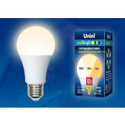 LED-A60-10W/WW/E27/FR/MB PLM11WH Лампа светодиодная. Форма «А», матовая. Серия Multibright. Теплый белый свет (3000K). 100-50-10. Картон. ТМ Uniel.