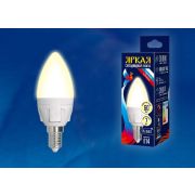 LED-C37 7W/WW/E14/FR PLP01WH Лампа светодиодная. Форма «свеча», матовая. Серия ЯРКАЯ. Теплый белый свет (3000K). Картон. ТМ Uniel