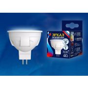 LED-JCDR 6W/NW/GU5.3/FR PLP01WH Лампа светодиодная. Форма «JCDR», матовая. Серия ЯРКАЯ. Белый свет (4000K). Картон. ТМ Uniel