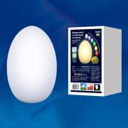 ULG-R003 019/RGB IP54 EGG Светильник декоративный светодиодный «Яйцо». Аккумуляторный (в/к). 14*19см. RGB свет. TM Uniel