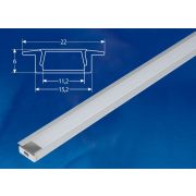 UFE-K01 SILVER/FROZEN 200 POLYBAG Врезной алюминиевый профиль с матовым рассеивателем,  200см. 2 заглушки в/к.. TМ Uniel