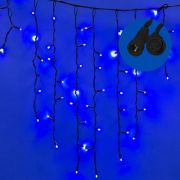 ULD-B3010-200/TBK BLUE IP67 Бахрома светодиодная с эффектом мерцания, 3м. Соединяемая. 200 светодиодов. Синий свет. Провод черный. TM Uniel.