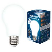 LED-A60-9W/4000K/E27/FR GLH01WH Лампа светодиодная. Форма «A», матовая. Серия Heaven. Белый свет (4000K). Картон. ТМ Uniel