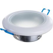 DLS-A201 GU5.3 IP44 WHITE Светильник декоративный встраиваемый, серия Arno. Без лампы, цоколь GU5.3. Металл. Белый. ТМ Fametto