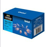 ULD-S0200-010/STB/2AA WARM WHITE IP20 CLIPS  Гирлянда светодиодная на батарейках 2AA (не в/к), «Прищепки», 2м. 10 светодиодов. Теплый белый свет. Провод прозрачный. TM Uniel.