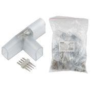 UTC-K-34/N22 CLEAR 010 POLYBAG Соединитель контактный Т-образный для светодиодных лент ULS-N22 RGB NEON 220В, 10x18мм, 4 контакта. Цвет прозрачный, 10 штук в пакете. TM Uniel