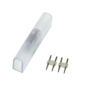 UTC-K-12/N21 CLEAR 010 POLYBAG Соединитель контактный прямой для светодиодных лент ULS-N21 NEON 220В, 8x16мм, 2 контакта. Цвет прозрачный. 10 штук в пакете. TM Uniel