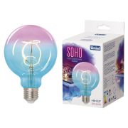 LED-SF01-4W/SOHO/E27/CW BLUE/WINE GLS77TR Лампа светодиодная SOHO. Синяя/винная колба. Спиральный филамент. Картон. ТМ Uniel