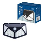 USL-F-167/PT100 SENSOR Садовый светильник на солнечной батарее, с датчиком движения. 100 светодиодов. Белый свет. 1*18650 Li-Io аккумулятор в/к. IP44. TM Uniel