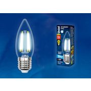 LED-C35-13W/4000K/E27/CL PLS02WH Лампа светодиодная. Форма «свеча», прозрачная. Серия Sky. Белый свет (4000К). Картон. ТМ Uniel.