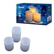 USL-S-816/PT150 CANDLE SET3 Садовый светильник на солнечной батарее «Свеча», в наборе из 3 штук. 1 светодиод. Теплый белый свет. 1*АА Ni-Mh аккумулятор в/к. IP44. TM Uniel