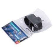S-ES2-16O BLACK Разветвитель сетевой, б/з. 2 гнезда. 16А, 3500Вт. Черный. ТМ Uniel