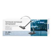 ULM-D110 15W/3000-6500K/DIM BLACK Светильник настольный светодиодный с беспроводной зарядкой телефонов. Сенсорный выключатель. Диммер. Черный. TM Uniel