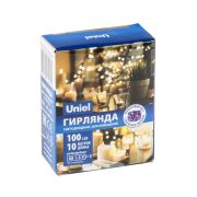 ULD-S1000-100/SCB/3AA PURPLE IP20 DEW Гирлянда светодиодная на батарейках 3AA (не в/к), «Роса», 10м. 100 светодиодов. Фиолетовый свет. Провод медный. TM Uniel