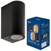 UUL-P52A 2х6W/GU10 IP65 BLACK Светильник уличный, под две лампы GU10. Архитектурный накладной. Корпус черный. TM Uniel