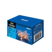 ULD-S1000-100/DTA WARM WHITE IP20 Гирлянда светодиодная, 10м. 100 светодиодов. Теплый белый свет. Провод прозрачный. ТМ Uniel