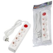 S-GCU4-1,5B WHITE Удлинитель серии Ultra, шнур 1,5м., 4 гнезда, 16A, с/з. Белый. TM Uniel