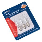 IL-CT13-CL-03/E10/34V SET3 BLISTER Лампа накаливания для новогодней горки на 7 ламп, 3Вт, прозрачная. 34V. Набор из 3шт. в блистере. ТМ Uniel