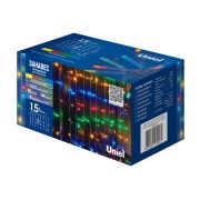 ULD-C1515-100/DTA MULTI IP20 Занавес светодиодный, 1,5х1,5м. 100 светодиодов. Разноцветный свет. Провод прозрачный. TM Uniel