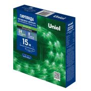 ULD-D50 15M/С08 IP44 GREEN Гирлянда светодиодная Дюралайт, 15м. Коннектор в/к. Зеленый свет. Провод черный. ТМ Uniel