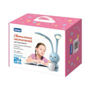 ULM-D160 12W/3000-6000K/DIM BLUE Светильник настольный светодиодный «Заяц», с подставкой под канцелярские принадлежности. Сенсорный выключатель. Диммер. Синий. TM Uniel