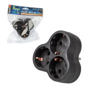S-GES3-16F BLACK Разветвитель сетевой, с/з. 3 гнезда. 16А, 3500Вт. Черный. ТМ Uniel