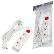 S-GCU3-5B WHITE Удлинитель серии Ultra, шнур 5м., 3 гнезда, 16A, с/з. Белый. TM Uniel