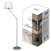 UML-T500 E27 SILVER/WHITE Торшер напольный под лампу Е27, 60W, с регулировкой наклона. Серебристый/Белый. ТМ Uniel