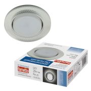 DLS-L156 GX53 GLASSY/CLEAR 3D Светильник декоративный встраиваемый, серия Luciole. Без лампы, цоколь GX53. Доп. светодиодная подсветка 4Вт. Металл/стекло. Зеркальный/Прозрачный, эффект 3D. ТМ Fametto