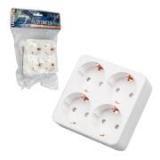 S-GES4-16S WHITE Разветвитель сетевой, с/з. 4 гнезда. 16А, 3500Вт. Белый. ТМ Uniel