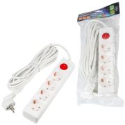S-GCU4-5B WHITE Удлинитель серии Ultra, шнур 5м., 4 гнезда, 16A, с/з. Белый. TM Uniel