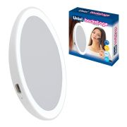 ULK-F73 SW/DIM/RECH WHITE Зеркало карманное с подсветкой, с диммером. Серия Backstage. Аккумулятор Li-Ion 150мАч, в/к. Теплый свет(3000К)/Белый свет(4000К)/Дневной свет(6500К). Белый. ТМ Uniel