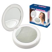 ULK-F70 2AAA WHITE Зеркало карманное с подсветкой (1Х+2Х). На батарейках 2AАА (не в/к). Белый. ТМ Uniel