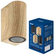 UUL-P52A 2х6W/GU10 IP65 PINE Светильник уличный, под две лампы GU10. Архитектурный накладной. Цвет корпуса сосна. TM Uniel