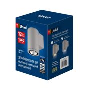 ULU-S21С-12W/6400K IP65 LIGHT GREY Светильник светодиодный уличный. Архитектурный накладной. Дневной свет (6400K). Корпус светло-серый. TM Uniel